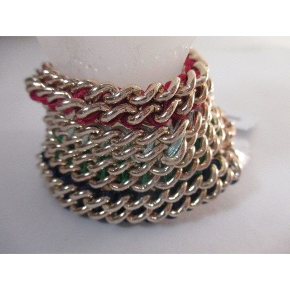 Gap Green Ribbon Gold Box link Friendship bracelets Set of 4 NWT $17.95 each